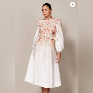 Brand New!! Floral Midi Dress with Belt